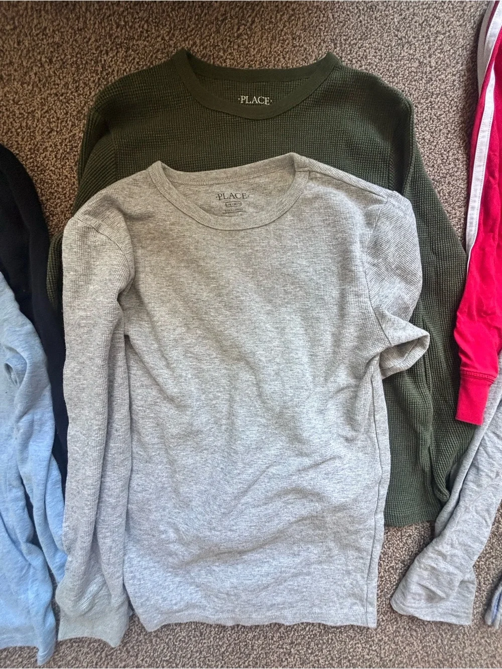 Lot of 6 boys Long sleeve shirts- Adidas, The Children’s Place, Hope & Henry